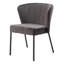 Ensemble de deux chaises de salle à manger d'appoint en velours capitonné gris et noir et acier