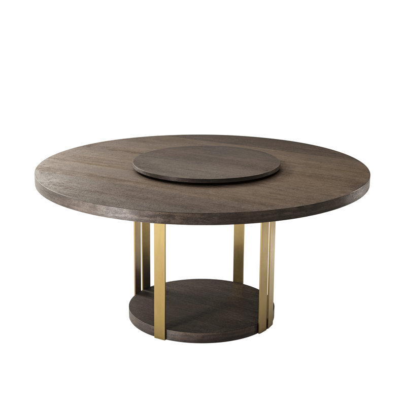 TA Studio No. 1 Round Dining Table, 30" H x 62.25" L x 62.25" W, Brushed Nickel, Anise