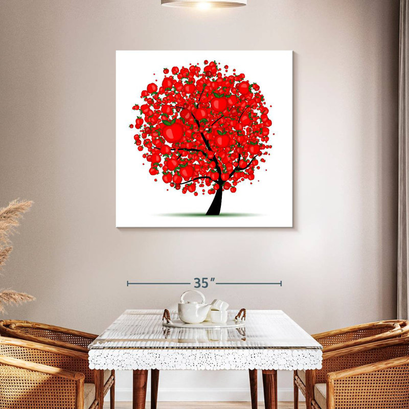 Harnek Red Apple Tree, 39" H x 39" W