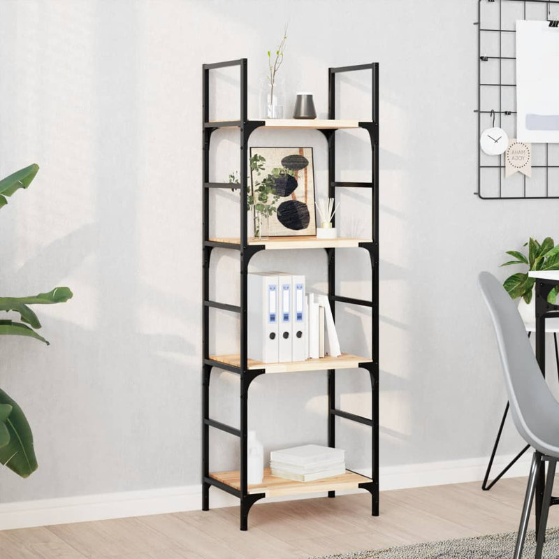 Floating Shelf Untreated Solid Wood Acacia, 2cm H x 40cm W x 30cm D, Light Brown/Black