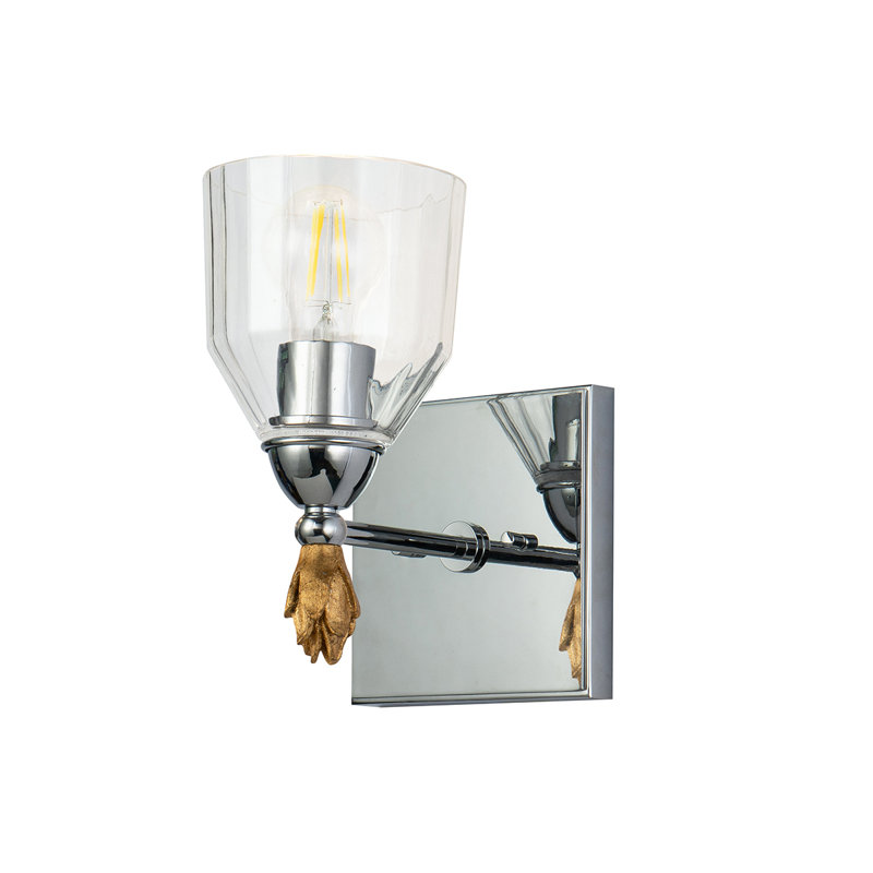 Meuble-lavabo 1 lumière Stiefel, Chrome / or