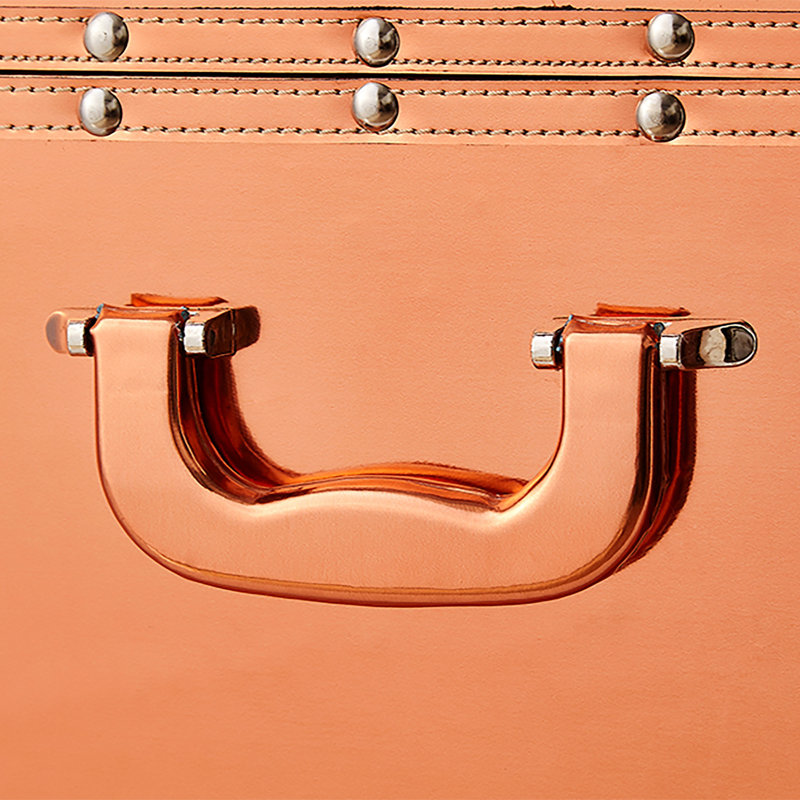 Texture Brand Designer Trunk with Wheels - Metallic, Copper
