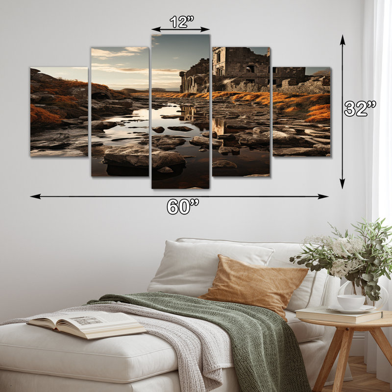 Sarris - Irlande, art mural sur toile - 5 panneaux