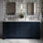 Freitas 73'' Solid Wood Double Bathroom Vanity in Midnight Blue with 0.75'' Carrara Marble Top, Center, Rectangle Sink-12935689-47770671-33908078