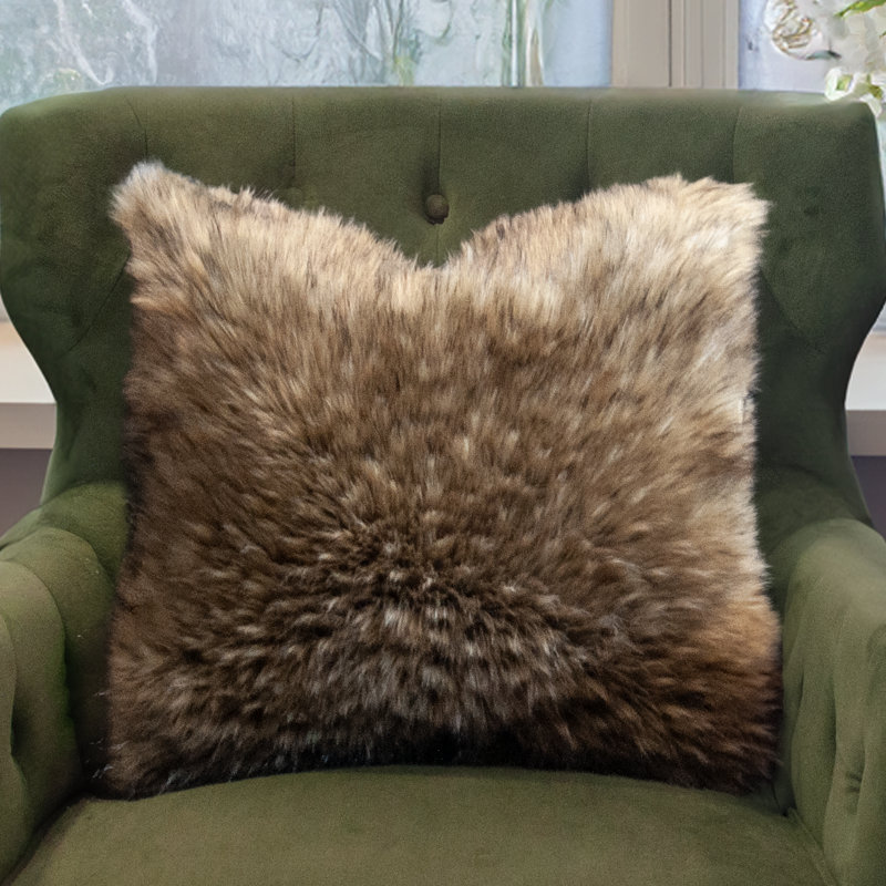 Coussin en fausse fourrure simple face Thomas Collection®, Carré 16 po