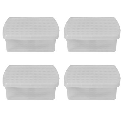 Wham Clip Square Plastic Storage Boxes with Secure Clip Lock Lids Clear/Clear/Clear
