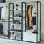 Système de penderie en bois autoportant blanc l 143 po Kennyth avec structure en métal (4 pièces)