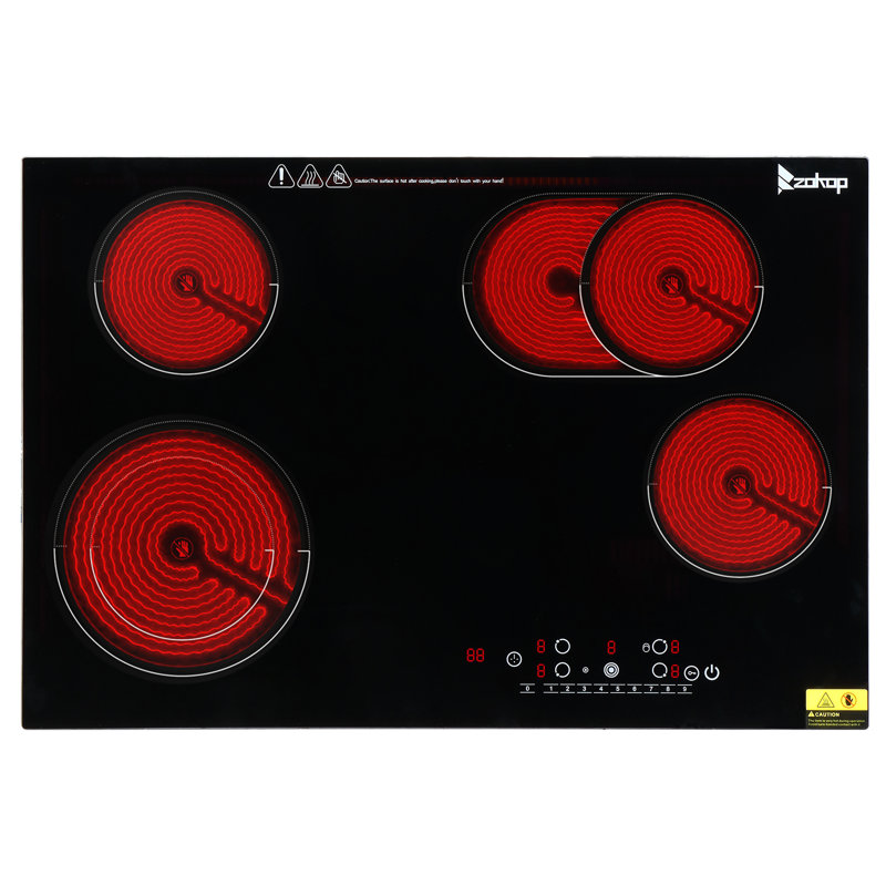 Plaque de cuisson électrique noire 4 brûleurs Winado