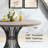 Farmhouse Round Dining Table For 4-6 – Industrial Dinner Table With Hourglass Metal Pedestal Base, Large Kitchen & Dining Room Table, Modern Rustic Style (Table Only)