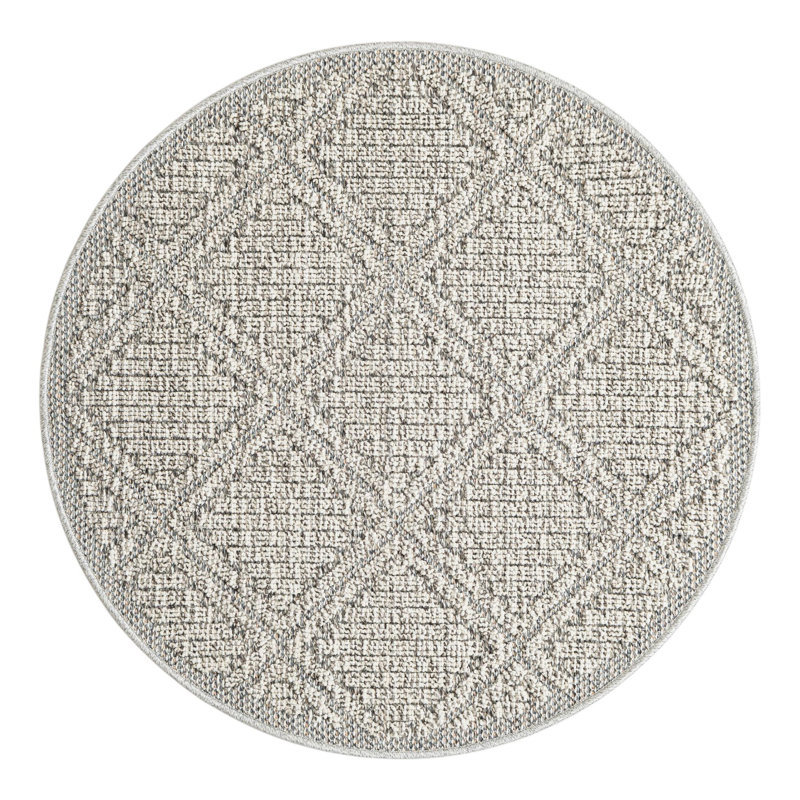 Indoor/Outdoor Trellis Area Rug, Round 3'1"