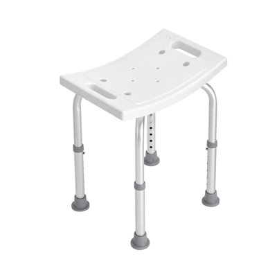 Chaise de douche à hauteur ajustable avec poignées - Tabouret de bain en aluminium robuste pour banc de baignoire pour personnes âgées, antidérapant