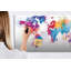 Magnetic Memo Board Whiteboard - 120 x 60 cm - With Marker and Magnets - world map