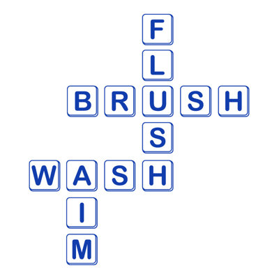 Décalcomanie murale pour salle de bain scrabble