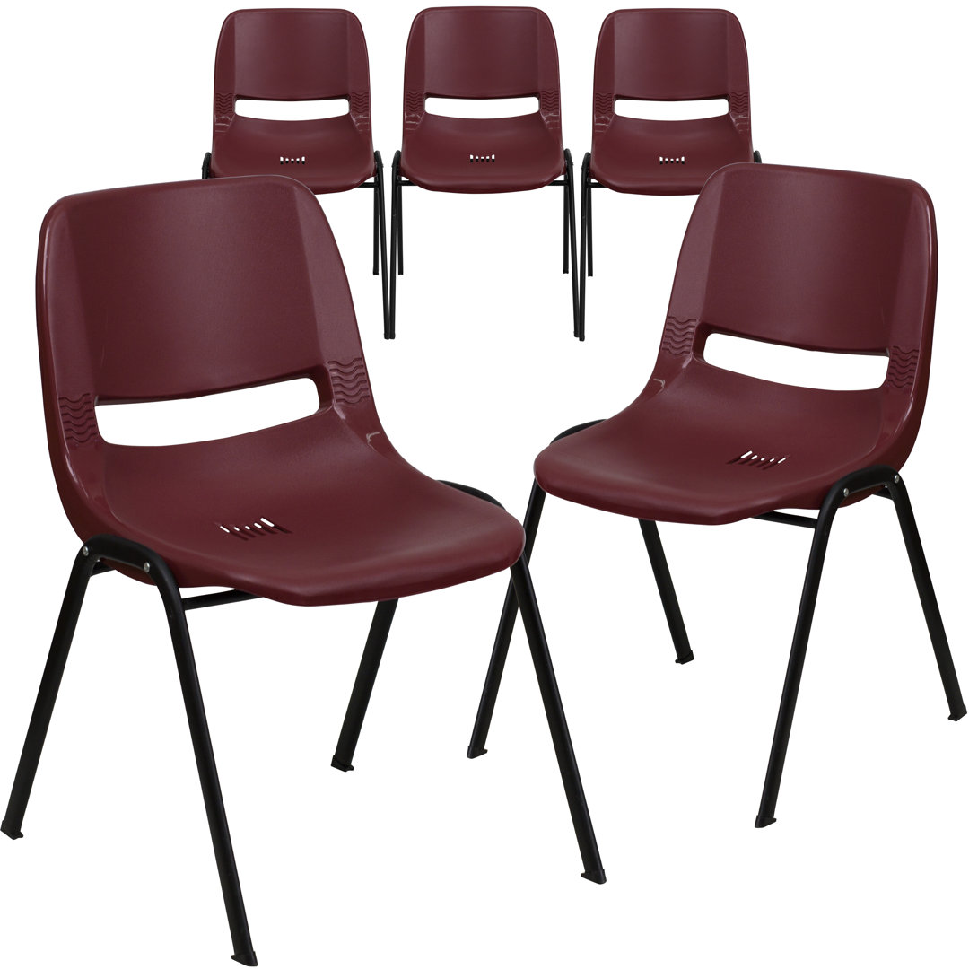 Keaton Plastic Stacking Shell School Chairs (Set of 5) Flash Furniture Frame 