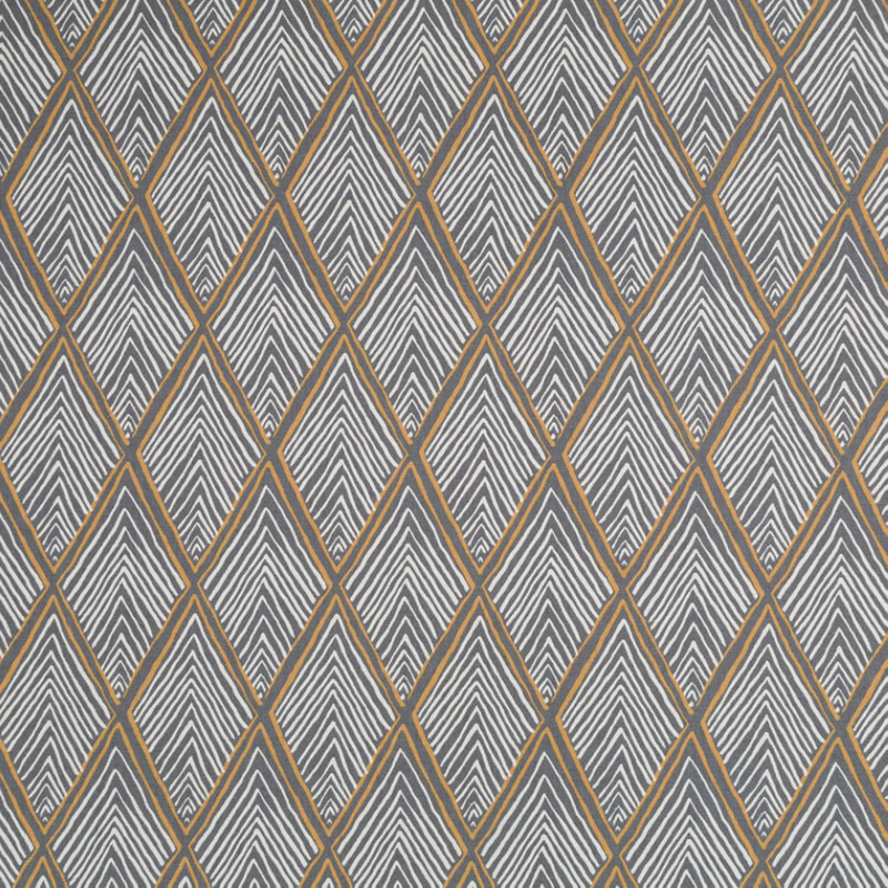Rhombi Forms 100% Cotton Fabric, Graystone