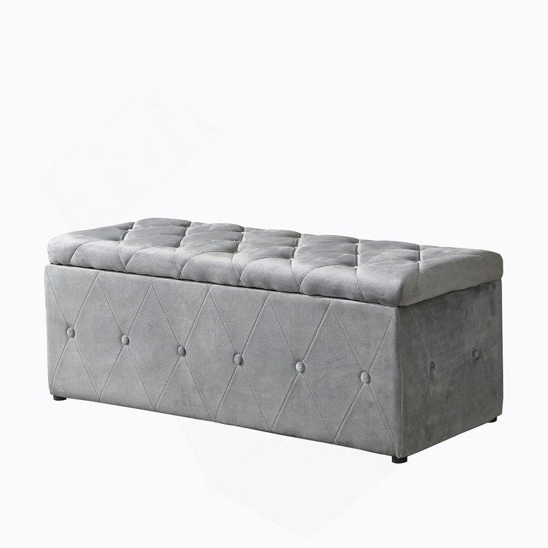 Ensemble de repose-pieds rectangulaire 1 pièce en velours avec 2 repose-pieds