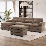 4 - Piece U Shaped Sectional Sofa Cloud Couch With Ottoman