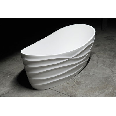 Dune 68 " L x 34 " W Freestanding and Mounting / Installation Required Soaking Solid Surface Bathtub