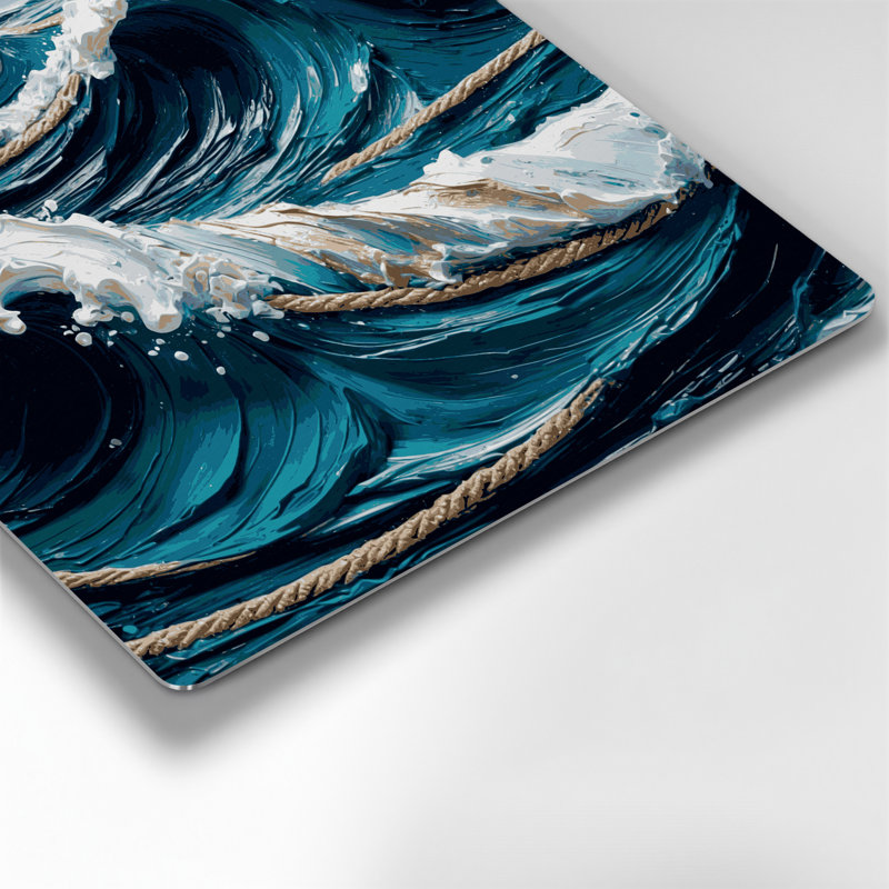 Art mural nautique abstrait bleu nautique, H 12 po x l 12 po