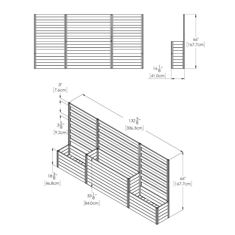 Espresso Brown Vinyl Parklette Planter Box with Trellis