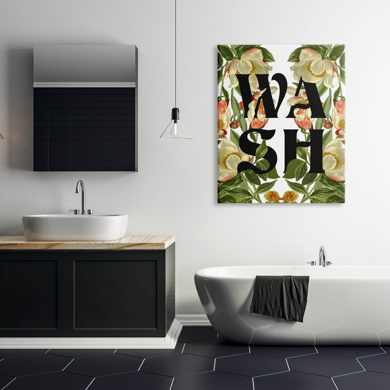«Wash Flower Blossom Bath», art mural par Lil 'Rue, H 48 po x l 36 po x P 1,5 po, Toile tendue