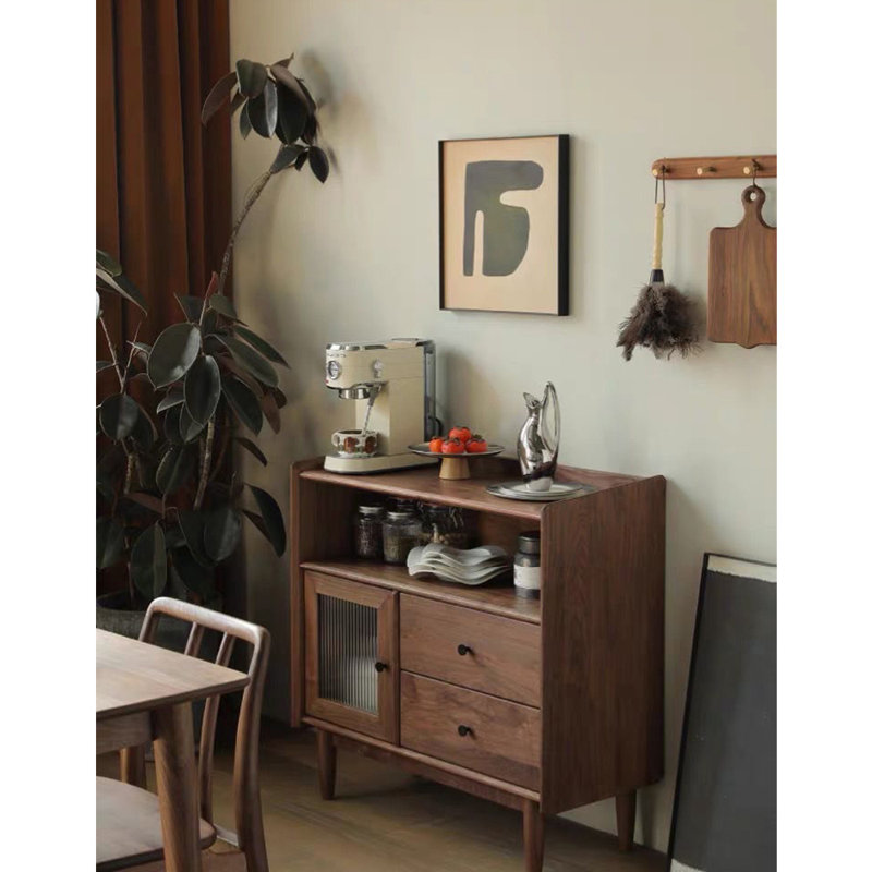 Armoire d'appoint intégrée à rangement simple, Walnut