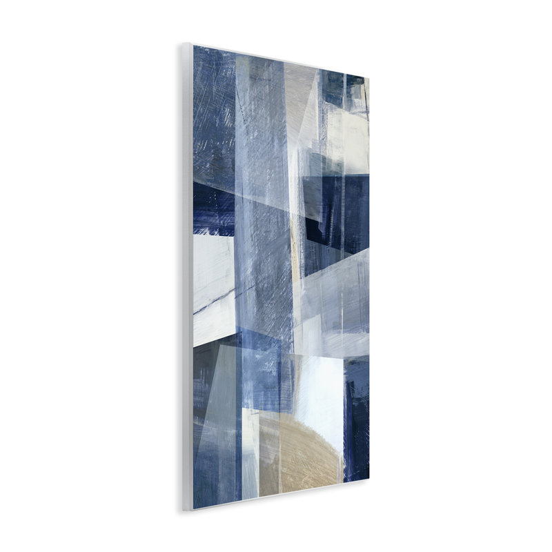 Art mural, formes géométriques obliques par Hannah Dawson, H 15 po x l 10 po
