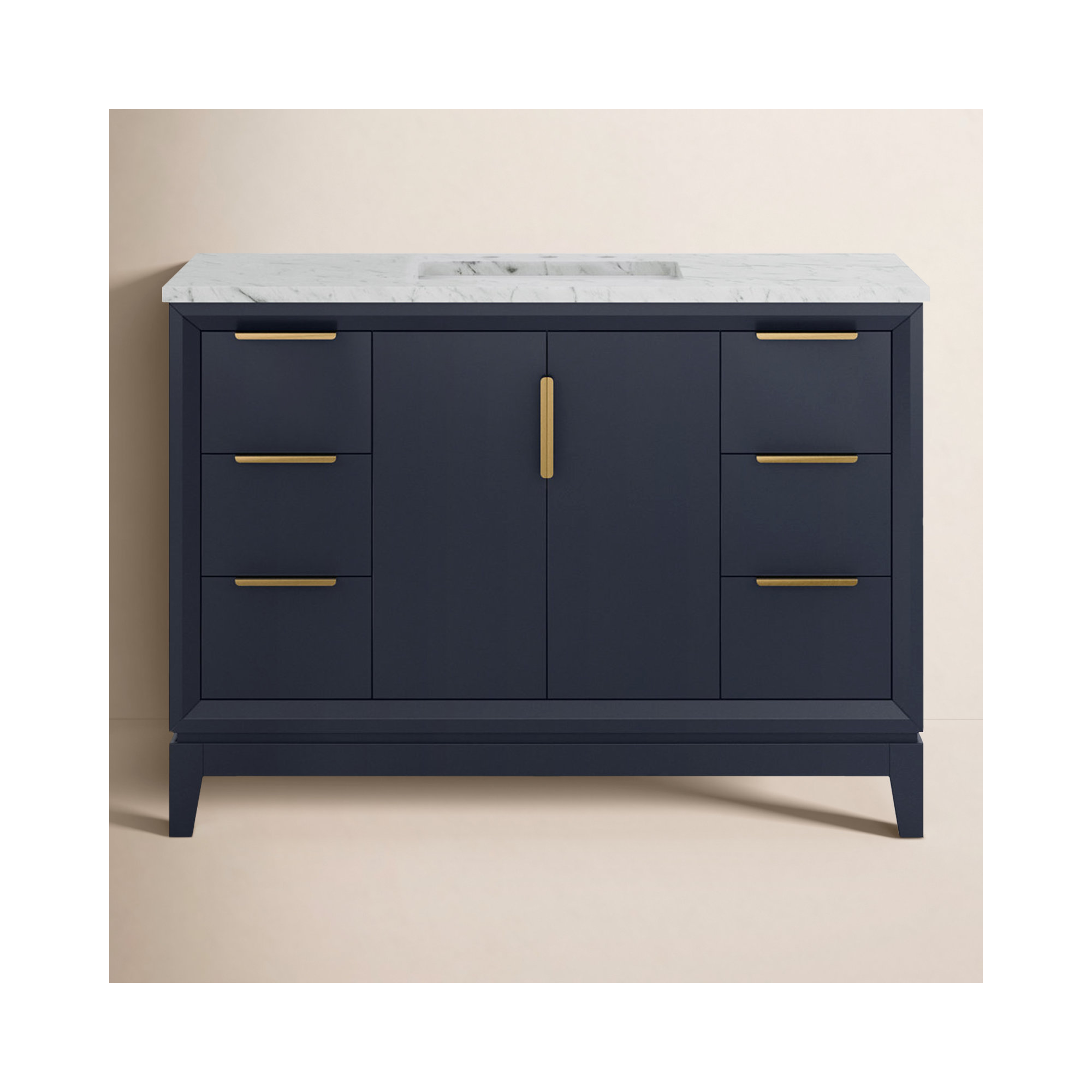 Belmar 48" Single Bathroom Vanity Set, Monarch Blue, Gold 