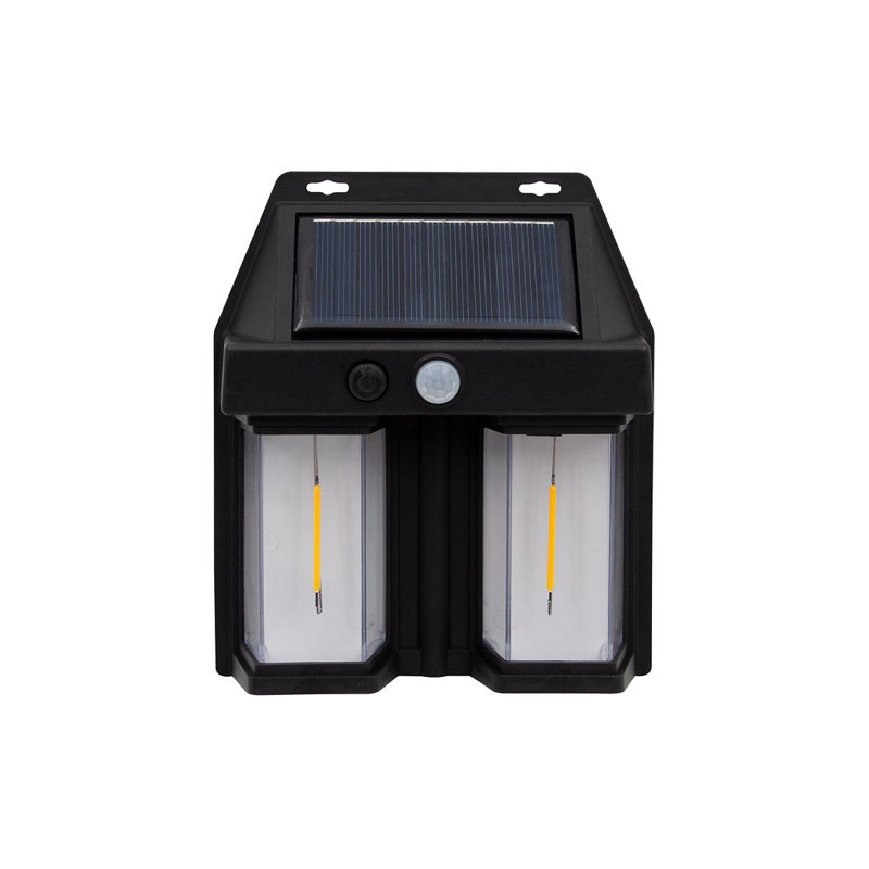 Matte Black 15cm H Solar Powered Integrated LED Outdoor Bulkhead Light