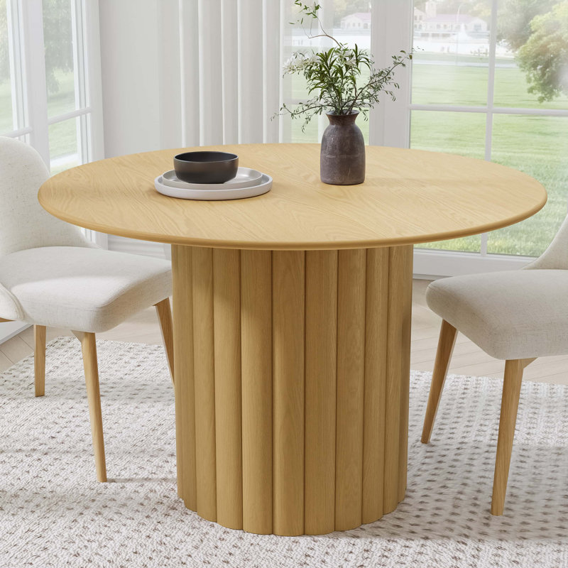 Table de salle à manger en bois massif, Chêne, H 30 po x L 46 po x l 46 po