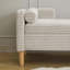 Banc de rangement en velours côtelé gris clair avec charnière