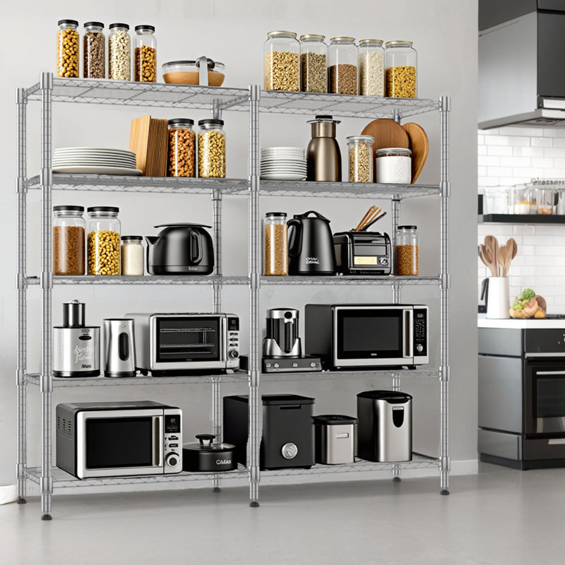 Storage Shelves,  Wire Shelving Unit, Adjustable Metal Shelves For Storage, Garage Rack Pantry Shelves Kitchen Shelving