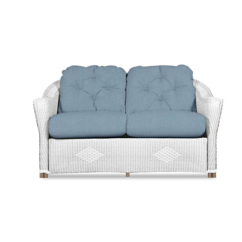 Reflections Outdoor 2 - Seat Loveseat, White, Rollo Linen