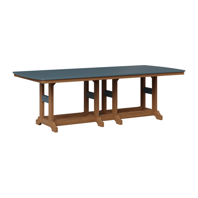 Table de salle à manger rectangulaire 96 po Berlin Gardens Garden Classic, Acajou antique, Ardoise