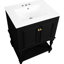 Meuble-lavabo de luxe moderne de 24 pouces avec lavabo en céramique, armoire épurée, dossier ouvert pour la plomberie, articles de toilette élégants à finition brillante, serviettes à tablettes, compartiment fermé-130612042