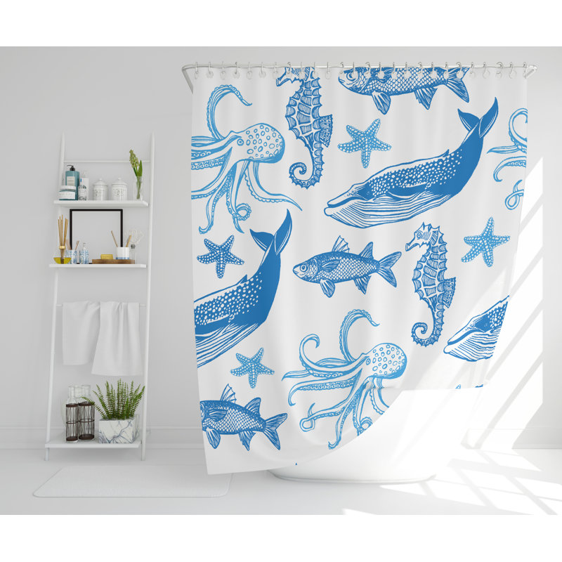 Elle Polyester Shower Curtain Set, 177cm H x 177cm W