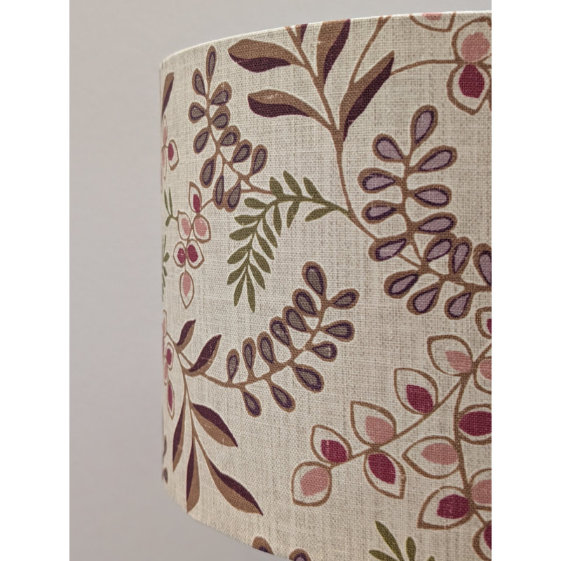 Drum Cotton Lamp Shade ( Screw On ) in Green and Orange, 20.3cm H x 30.5cm W x 30.5cm D