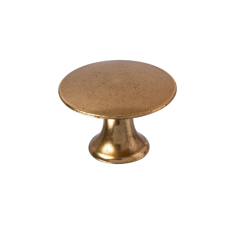 Antique Brass Round "Bari" Cabinet Knob