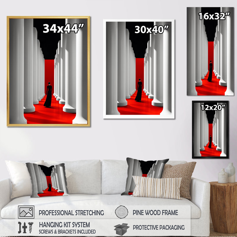 «Wandering On The Way Minimal Architecture - Abstract Landscape Wall Art Living Room», H 32 po x l 24 po x P 1 po