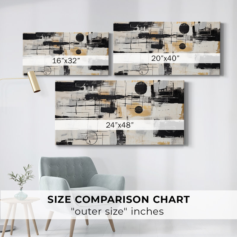 Abstract Series 4 #XIX-Gallery Wrapped Canvas, 16" H x 32" W