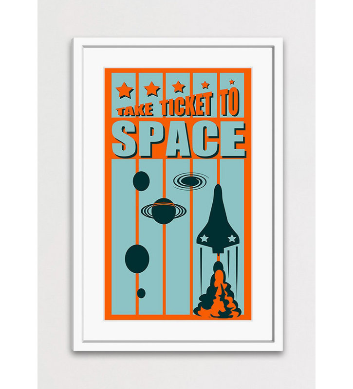 Ticket To Space - Print on Canvas, 61cm H x 41cm W x 3.81cm D