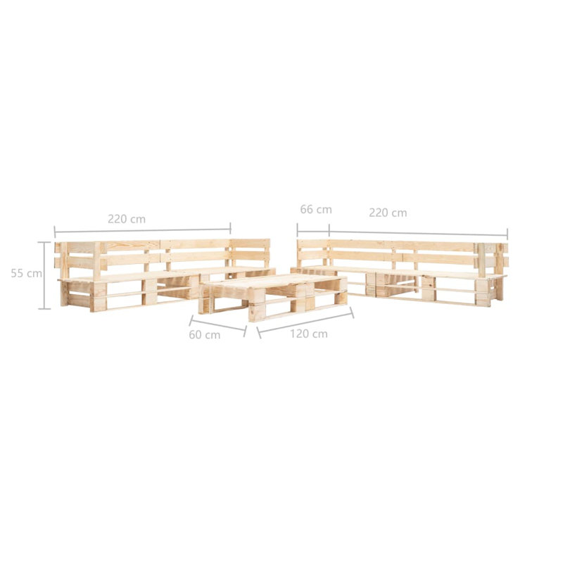 Galles Solid Wood 6 - Person Seating Group, Wood
