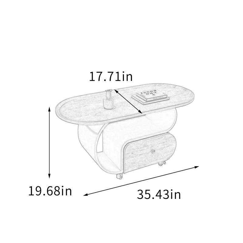 Modern Small Apartment Mobile Storage Coffee Table