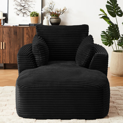 Chaise longue surdimensionnée en velours côtelé d'intérieur