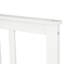Lit simple en bois blanc avec tête de lit lumineuse et plateforme pour lit blanc - support solide à 10 lattes, facile à installer