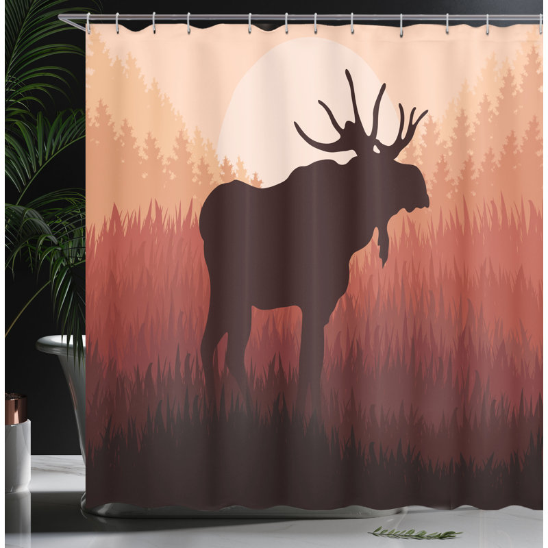 Rideau de douche simple orignal antlers Cervantes, H 84 po x l 69 po