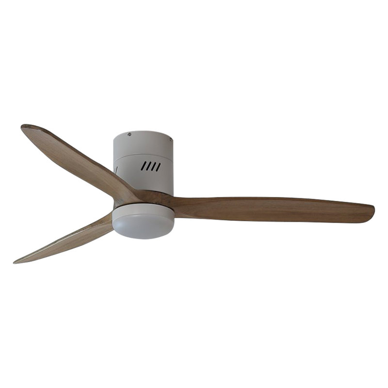 Ryme 52 po Ventilateur de plafond encastré standard en chêne blanc clair avec DEL et télécommande avec moteur à courant continu réversible