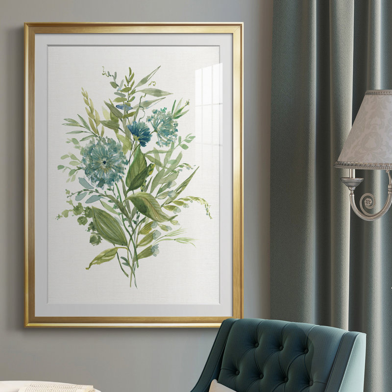 Greenery II - Peinture sur toile encadrée, Or, H 30,5 po x l 42,5 po x P 1,5 po