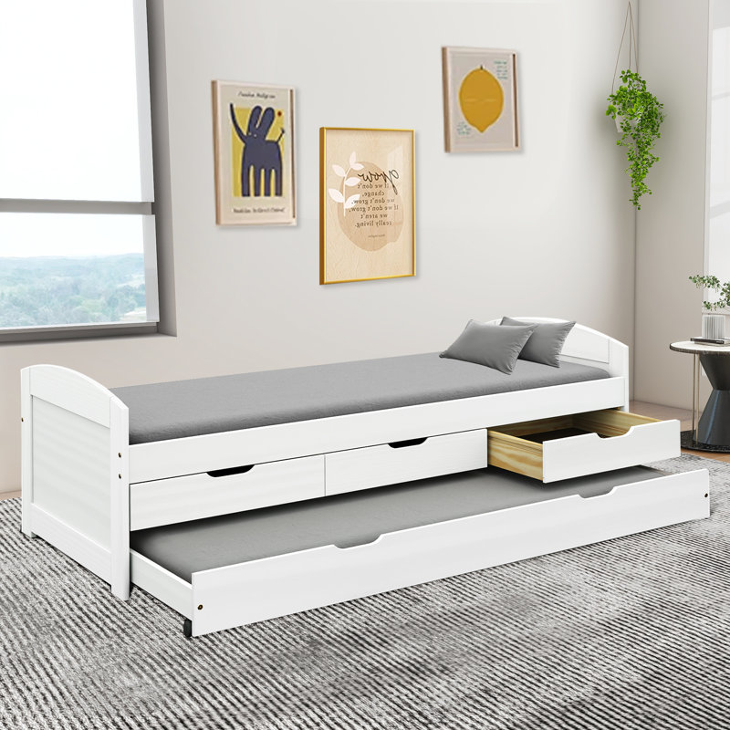 Debraann Daybed,Daybed with Trundle, White