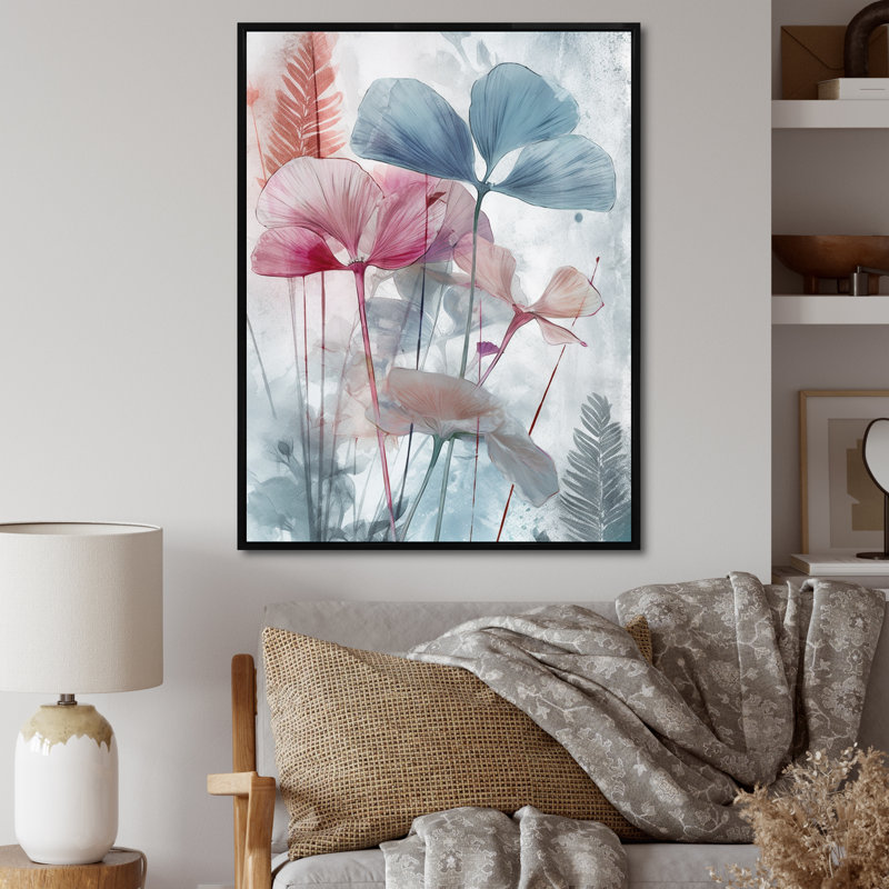«Ginkgo Leaves Tropical III», reproduction sur toile, H 20 po x l 12 po x P 1 po, Cadre flottant noir